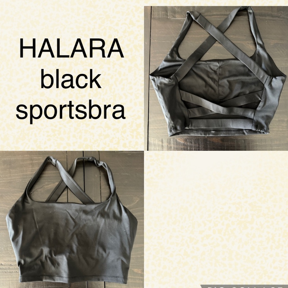HALARA black square neck shelf bra size M